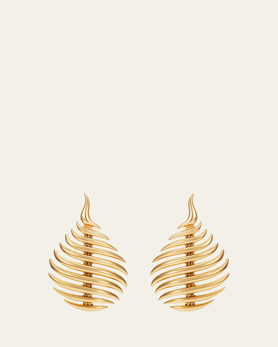 Flame Small Earrings in 18k Yellow Gold
